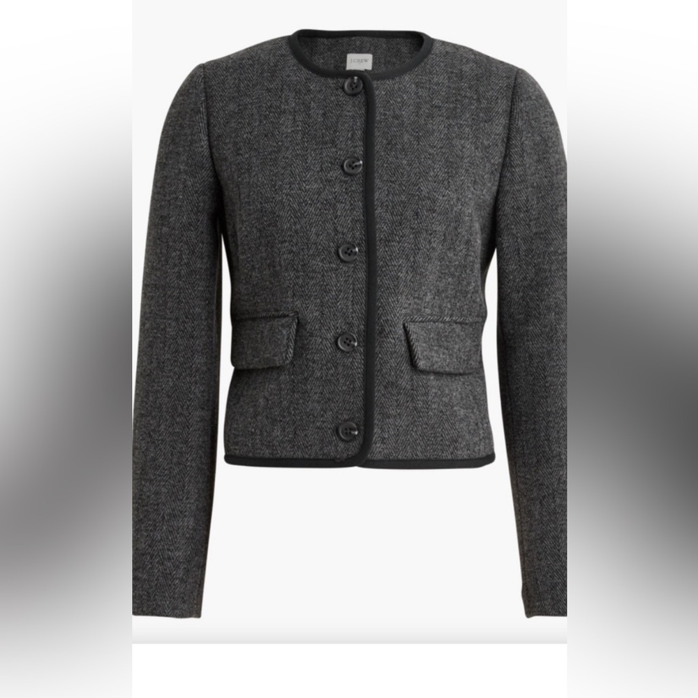 NWT J.Crew Gray size 12  Tweed Blazer with Tailored Silhouette
